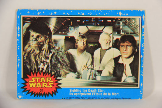 Star Wars 1977 Trading Card #31 Sighting The Death Star FR-ENG O-Pee-Chee L019210