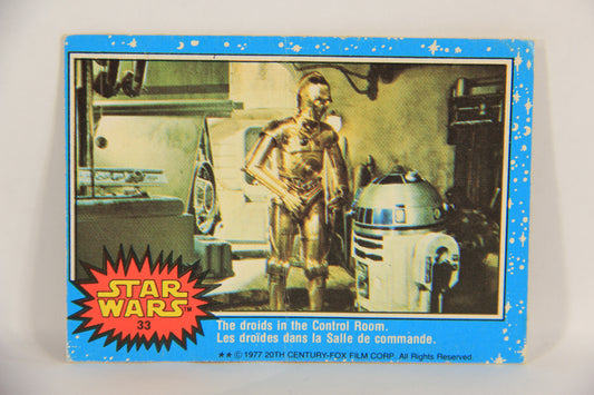 Star Wars 1977 Trading Card #33 The Droids In The Control Room FR-ENG OPC L019211