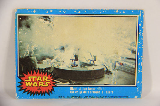Star Wars 1977 Trading Card #36 Blast Of The Laser Rifle FR-ENG O-Pee-Chee L019213