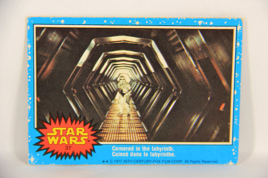 Star Wars 1977 Trading Card #37 Cornered In The Labyrinth FR-ENG OPC L019214
