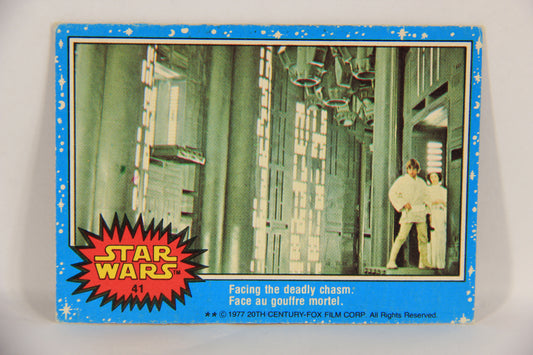Star Wars 1977 Trading Card #41 Facing The Deadly Chasm FR-ENG O-Pee-Chee L019218