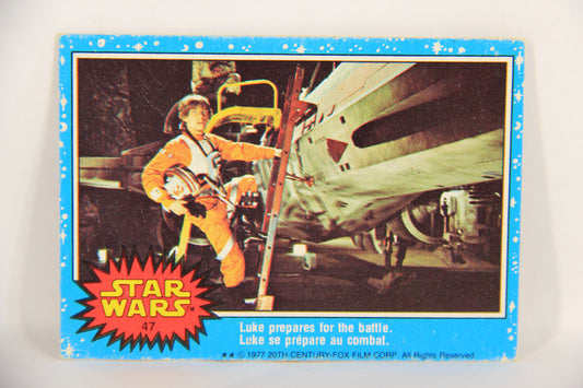 Star Wars 1977 Trading Card #47 Luke Prepares For The Battle FR-ENG OPC L019223