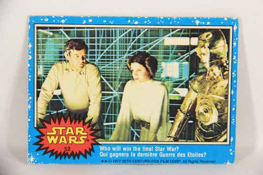 Star Wars 1977 Trading Card #52 Who Will Win The Final Star War FR-ENG OPC L019225
