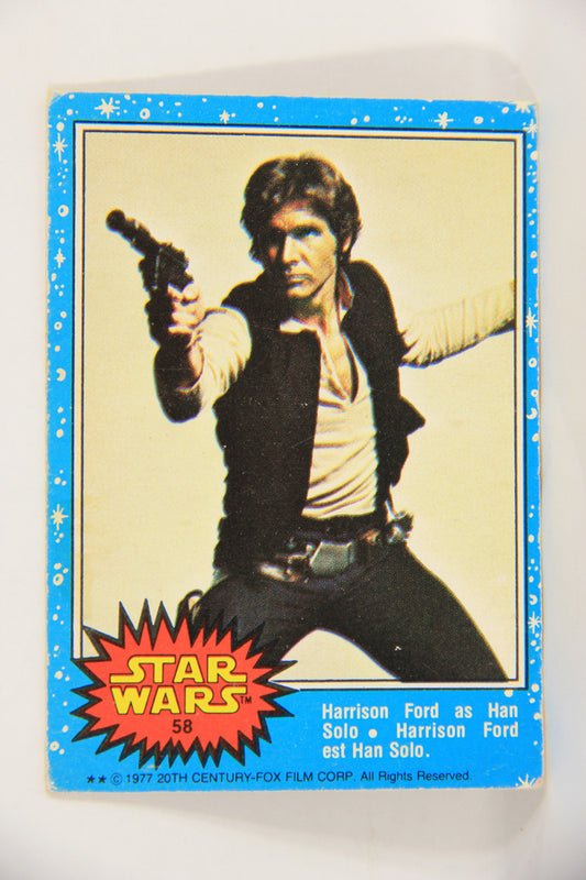 Star Wars 1977 Trading Card #58 Harrison Ford As Han Solo FR-ENG OPC L019230