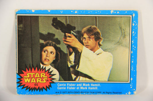 Star Wars 1977 Trading Card #65 Carrie Fisher And Mark Hamill FR-ENG OPC L019235