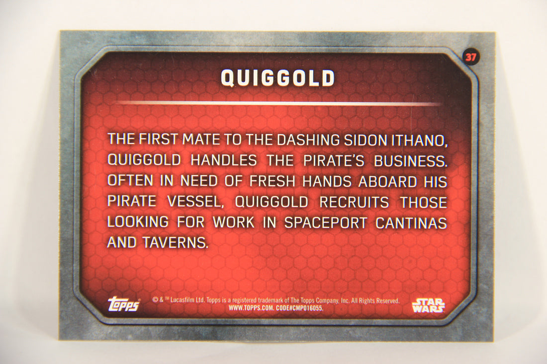 Star Wars The Force Awakens 2015 Trading Card #37 Quiggold ENG Blue Parallel L019284