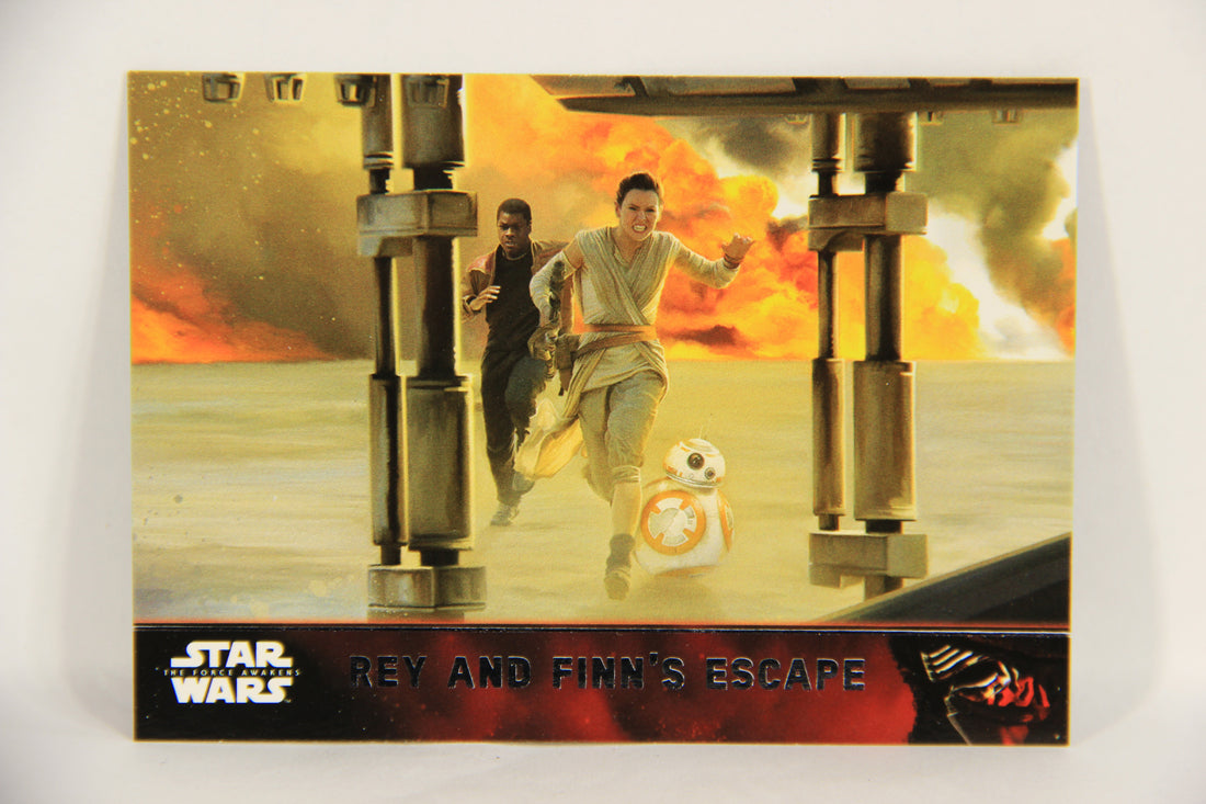 Star Wars The Force Awakens 2015 Trading Card #90 Rey And Finn's Escape ENG L019296