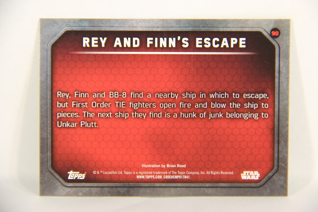 Star Wars The Force Awakens 2015 Trading Card #90 Rey And Finn's Escape ENG L019296