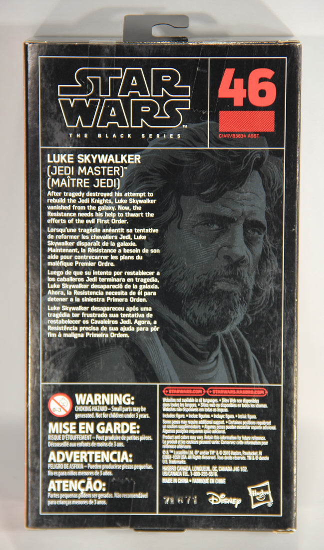 Star Wars Luke Skywalker Jedi Master #46 Black Series 6 Inch Figure The Last Jedi L019421