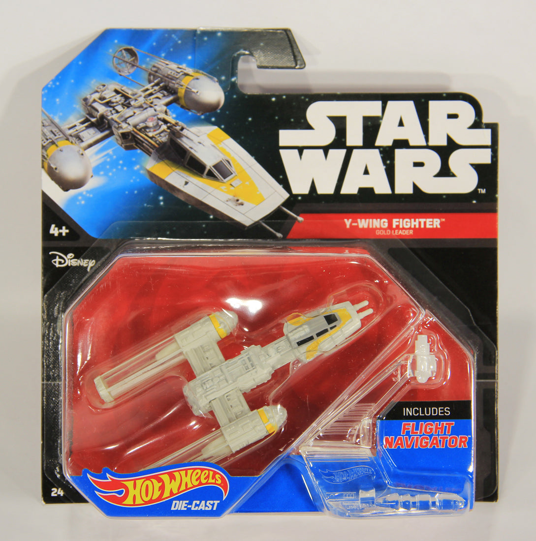 Star Wars Hot Wheels Die-Cast Flight Navigator #24 Y-Wing Fighter Gold Leader L019438