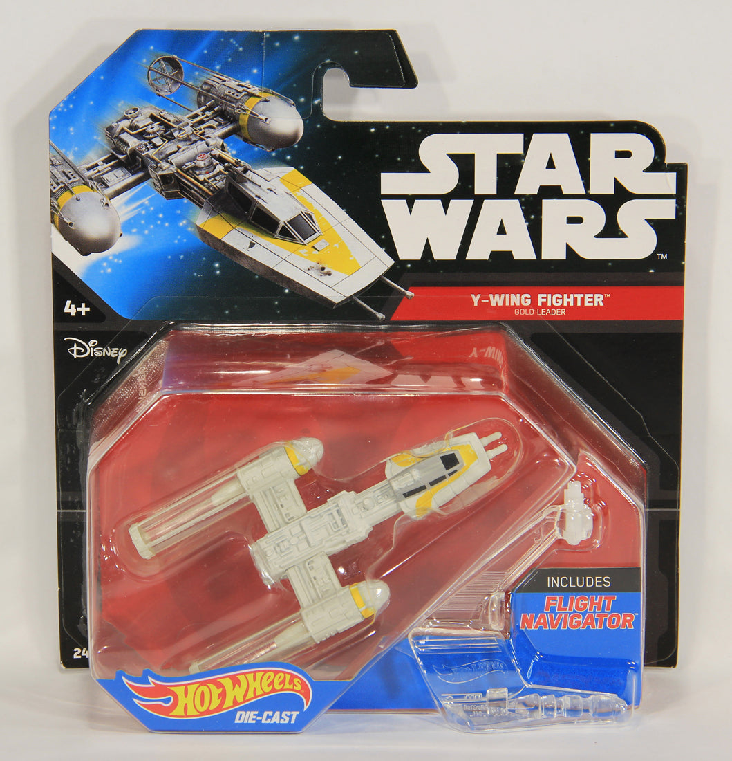 Star Wars Hot Wheels Die-Cast Flight Navigator #24 Y-Wing Fighter Gold Leader L019438