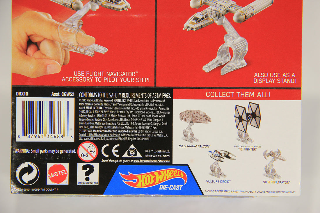 Star Wars Hot Wheels Die-Cast Flight Navigator #24 Y-Wing Fighter Gold Leader L019438