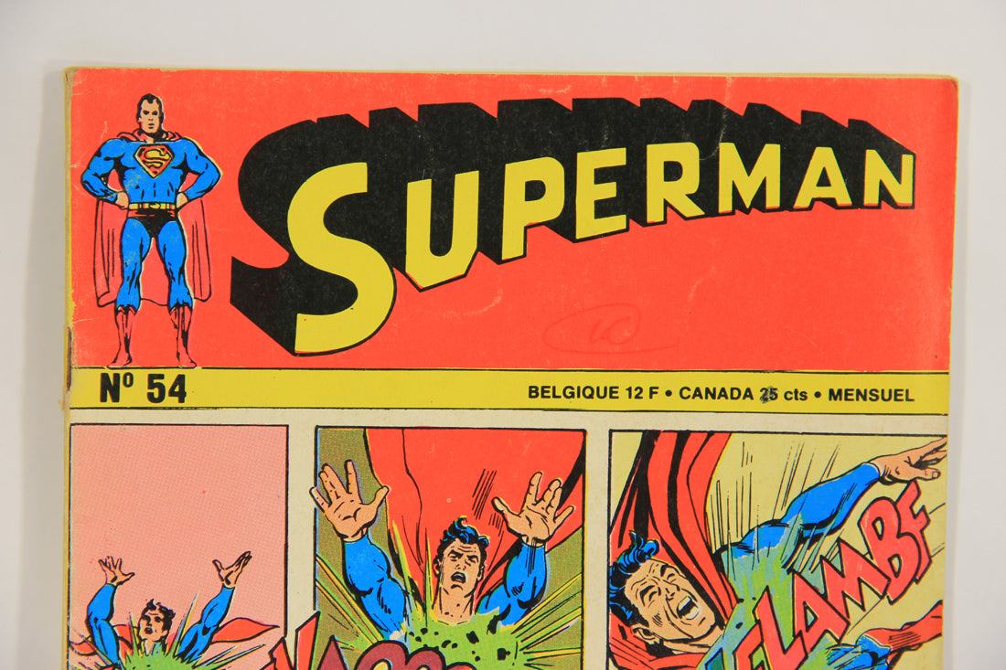 Superman No 54 Bronze Age 1972 Interpresse French Comic Book ACIDIC ODOR L019458