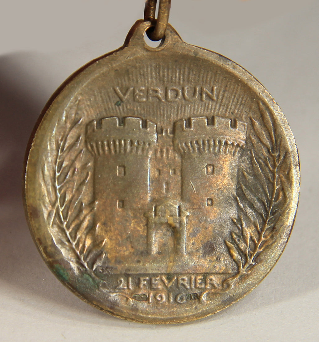France 1917 WWI Médaille De La Bataille De Verdun Type 1 - Battle Of Verdun - Bronze L019470