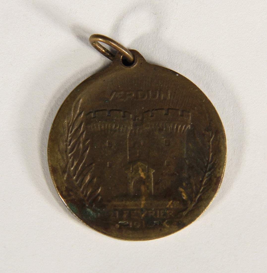 France 1917 WWI Médaille De La Bataille De Verdun Type 1 - Battle Of Verdun - Bronze L019470