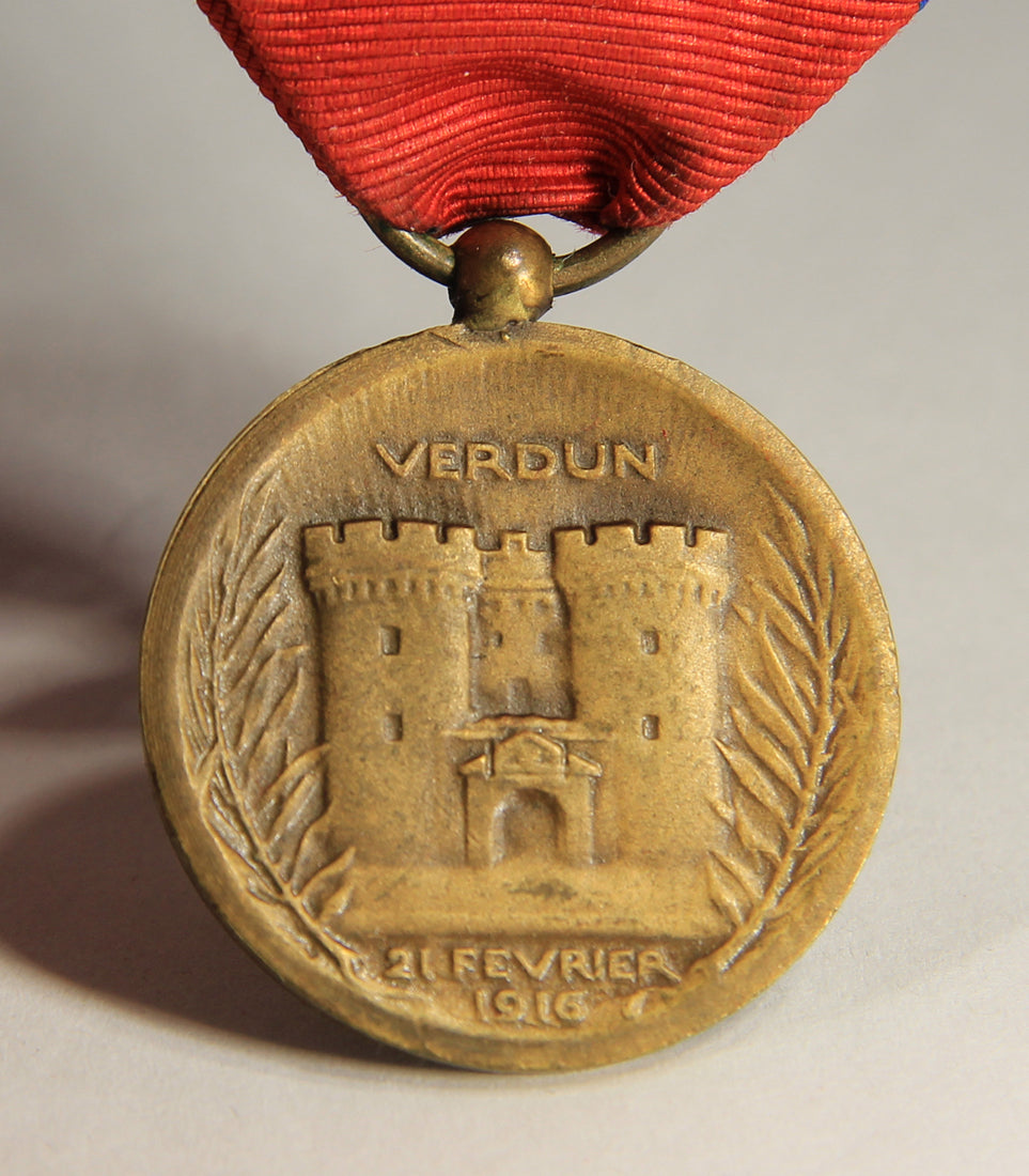 France 1917 WWI Médaille De La Bataille De Verdun Type 1 - Battle Of Verdun - Bronze L019471