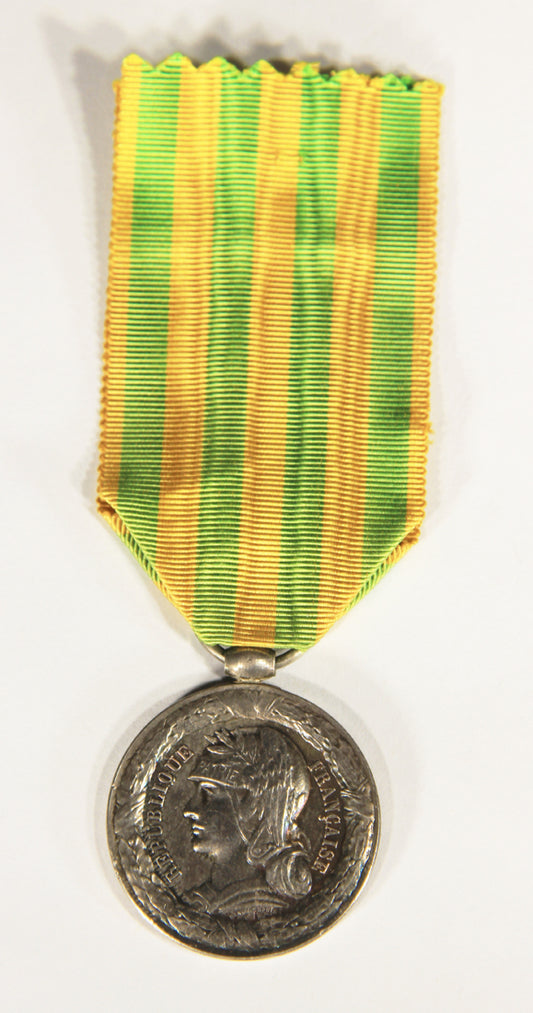 France 1885 Médaille Commémorative Du Tonkin - Armée De Terre 6 Batailles - Silver L019501
