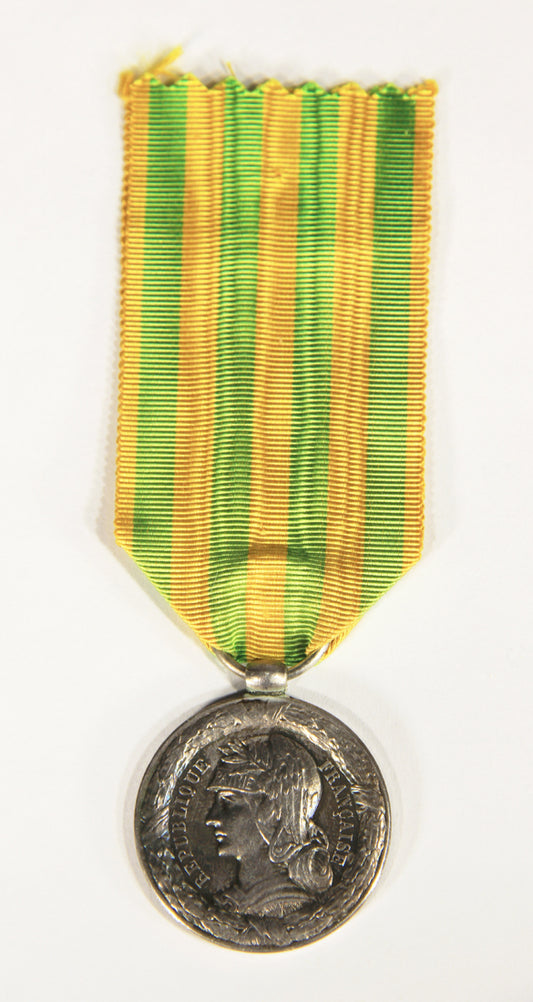 France 1885 Médaille Commémorative Du Tonkin - Troupes De Marine 7 Batailles - Silver L019502