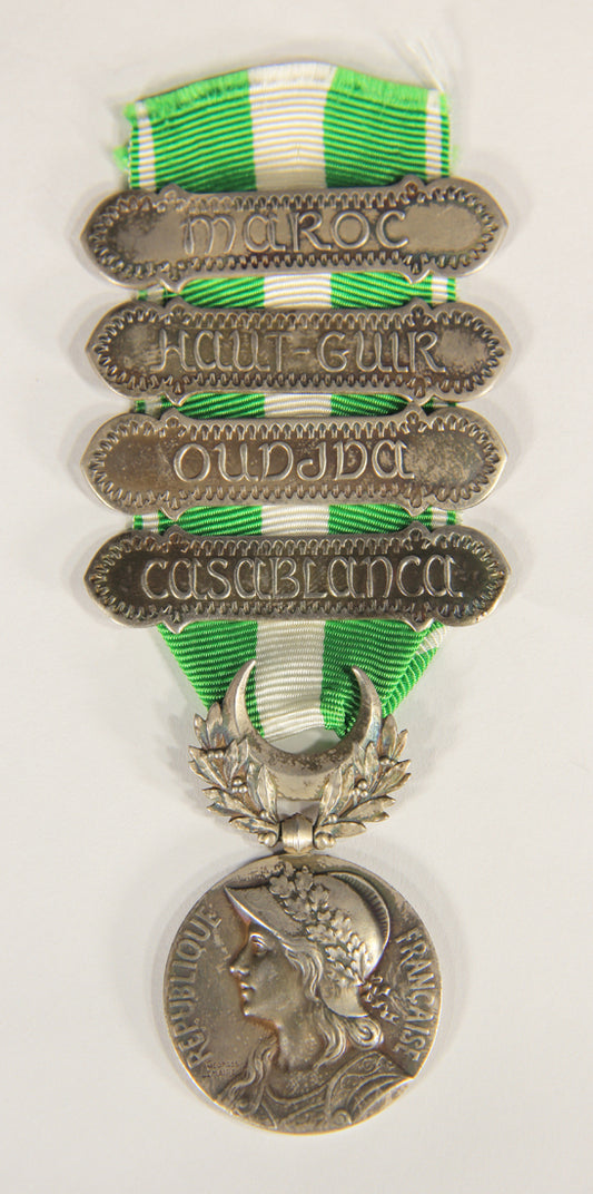 France 1909 Médaille Commémorative Du Maroc - Morocco Comm. Medal 4 Clasps L019507
