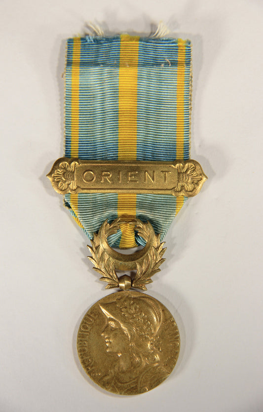 France 1926 WWI Médaille Commémorative D'Orient With Clasp - Gilded Bronze L019512