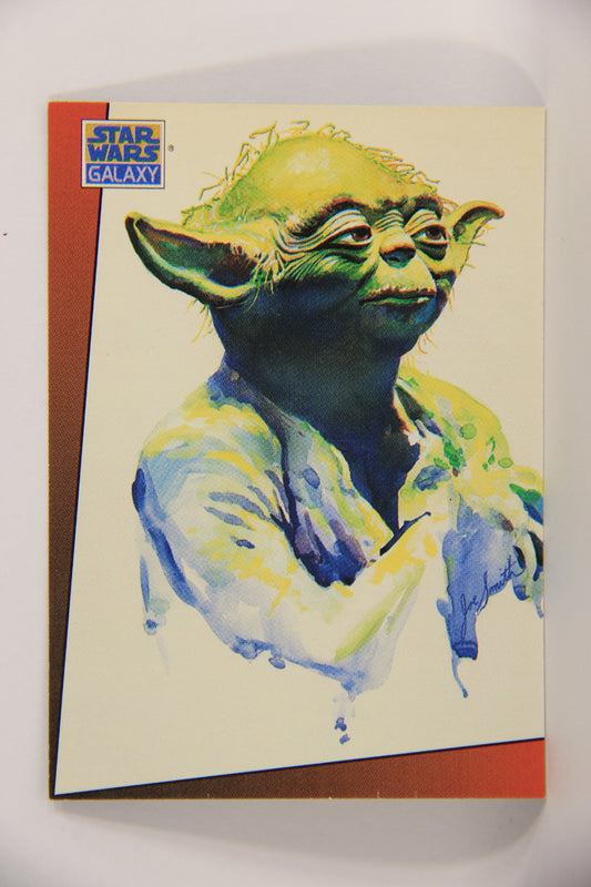 Star Wars Galaxy 1993 Topps Trading Card #10 Yoda Artwork ENG L019526