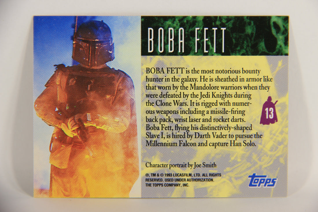 Star Wars Galaxy 1993 Topps Card #13 Boba Fett Bounty Hunter Artwork ENG L019528