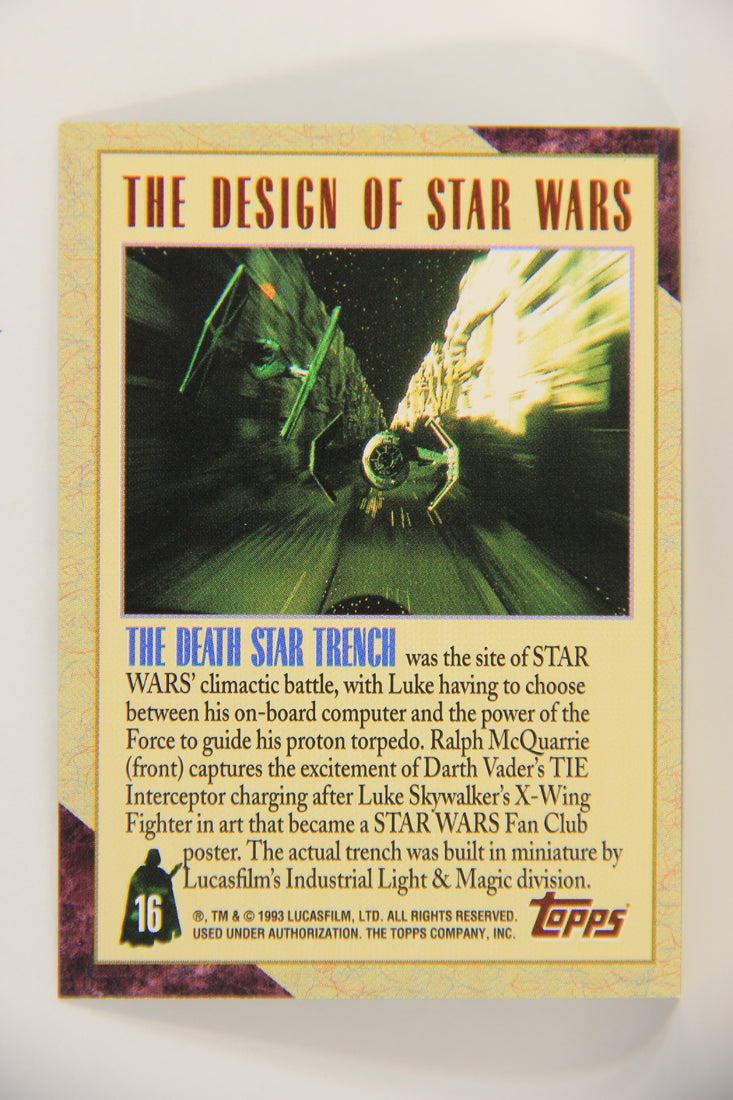 Star Wars Galaxy 1993 Topps Card #16 The Death Star Trench Artwork ENG L019529