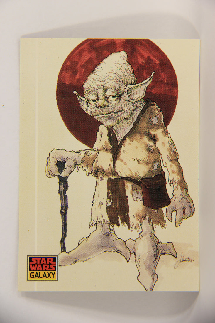 Star Wars Galaxy 1993 Topps Trading Card #23 Yoda Artwork ENG L019532