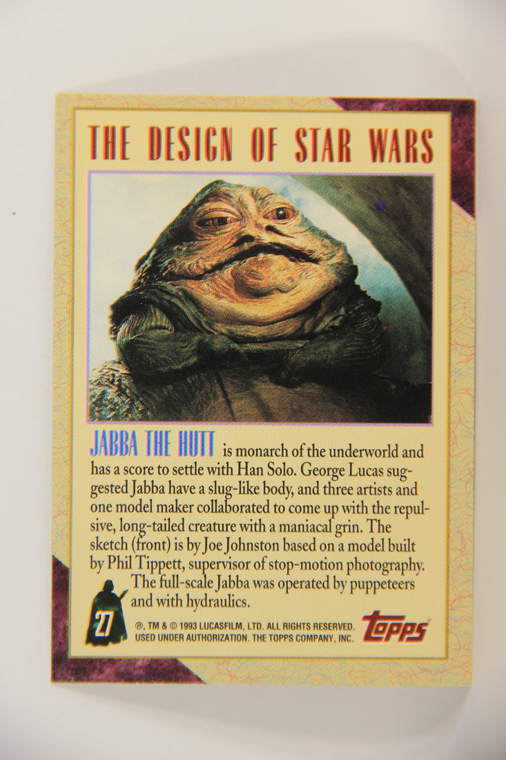 Star Wars Galaxy 1993 Topps Trading Card #27 Jabba The Hutt Artwork ENG L019533