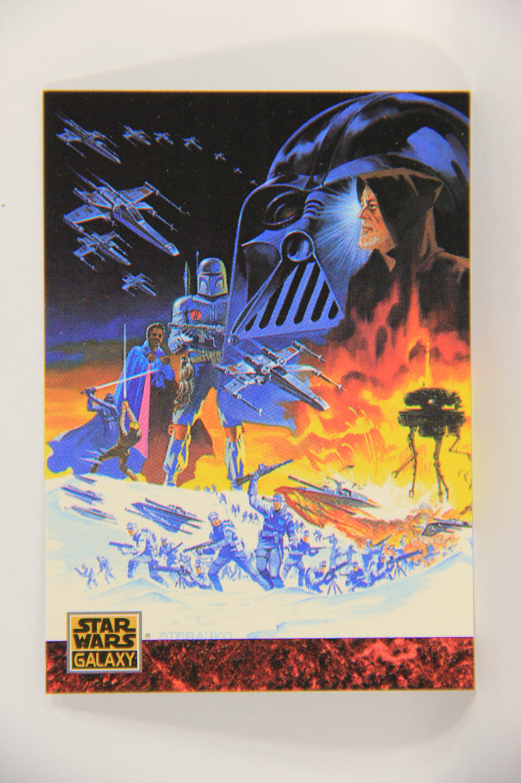 Star Wars Galaxy 1993 Topps Card #80 The Empire Strikes Back Artwork ENG L019555