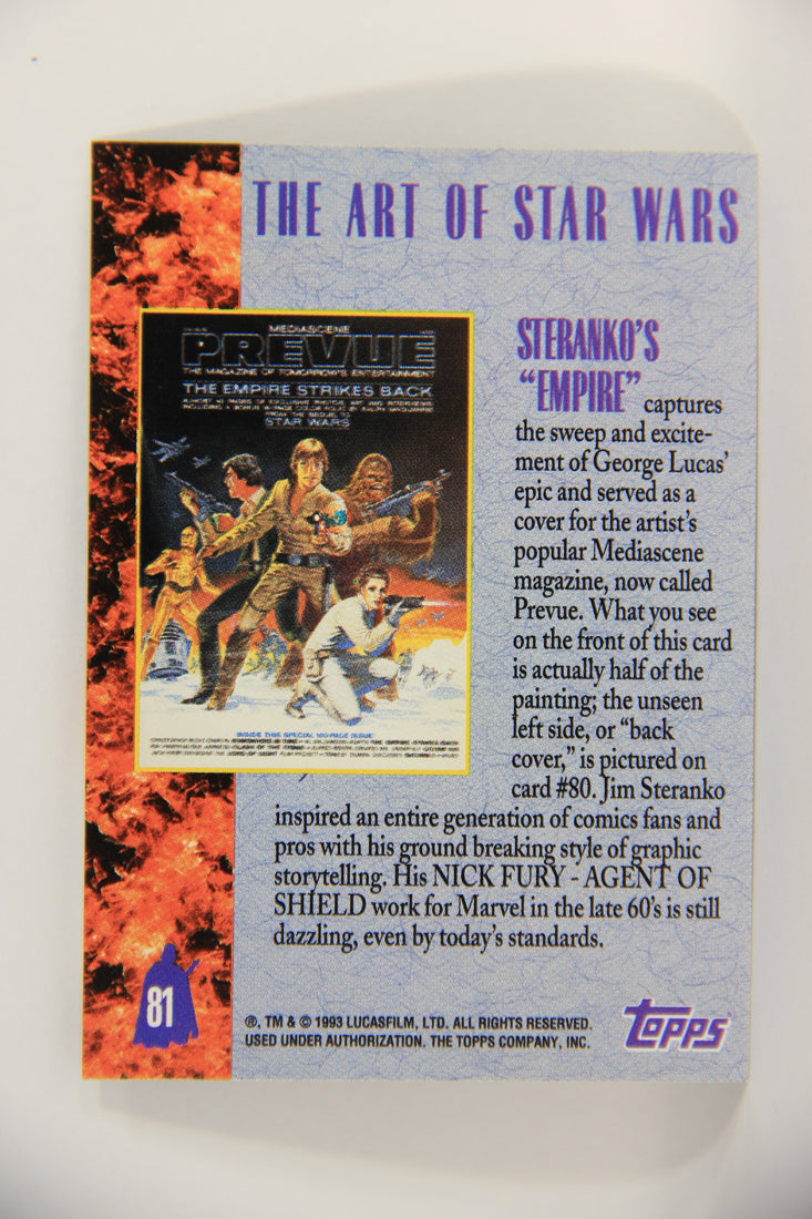 Star Wars Galaxy 1993 Topps Card #81 Leia Luke Han Chewie Artwork ENG L019556