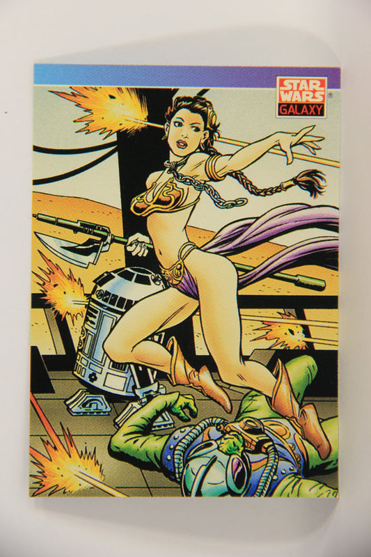 Star Wars Galaxy 1993 Trading Card #83 Princess Leia Battling Artwork ENG L019557