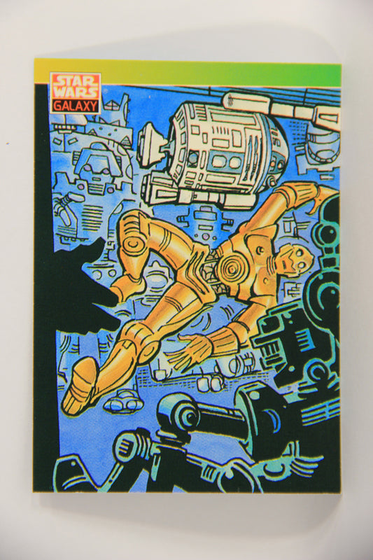 Star Wars Galaxy 1993 Topps Trading Card #90 R2-D2 & C-3PO Artwork ENG L019561