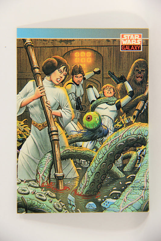 Star Wars Galaxy 1993 Topps Trading Card #93 Trash Compactor Artwork ENG L019564