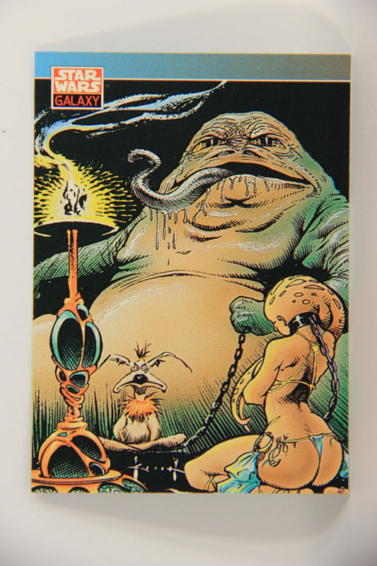 Star Wars Galaxy 1993 Topps Card #104 Jabba The Hutt Artwork ENG L019566