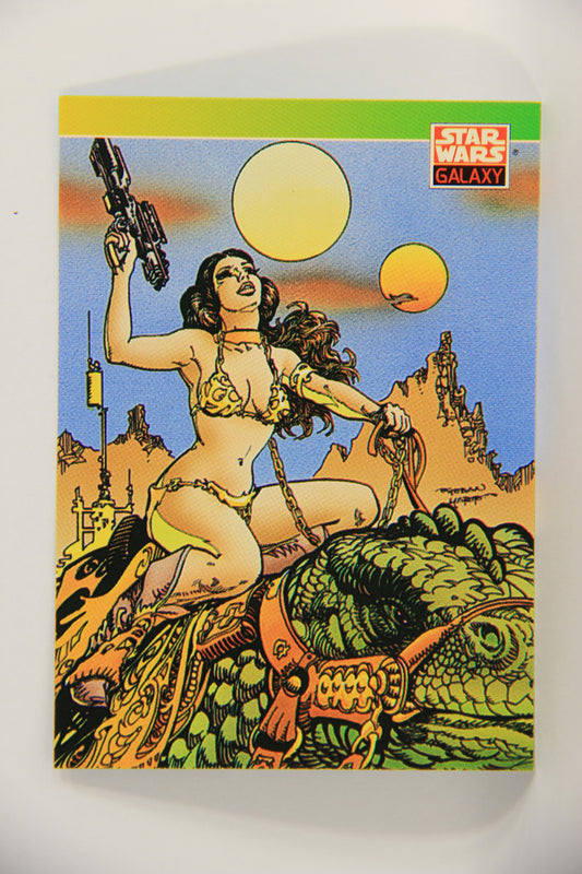 Star Wars Galaxy 1993 Topps Card #108 Leia Riding A Dewback Artwork ENG L019568