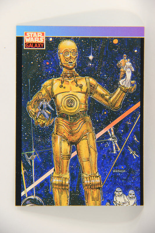 Star Wars Galaxy 1993 Topps Card #111 Galactic C-3PO Artwork ENG L019571
