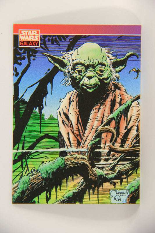 Star Wars Galaxy 1993 Topps Trading Card #120 Master Yoda Artwork ENG L019577
