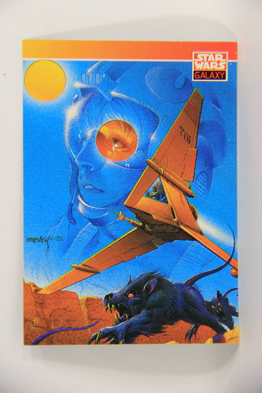 Star Wars Galaxy 1993 Trading Card #125 Luke's T-16 Skyhopper Artwork ENG L019578
