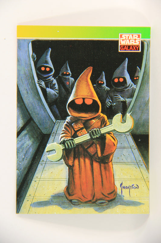Star Wars Galaxy 1993 Topps Card #130 Jawas Artwork ENG L019582