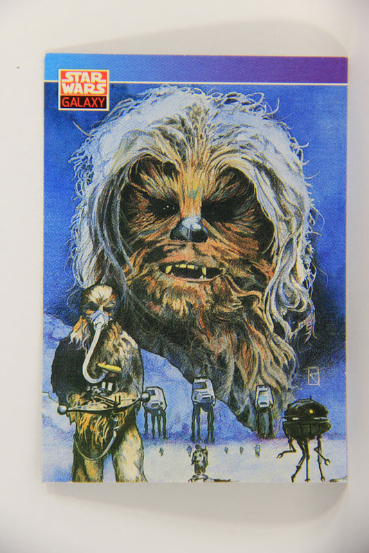 Star Wars Galaxy 1993 Topps Card #135 Chewbacca Hoth Planet Artwork ENG L019585
