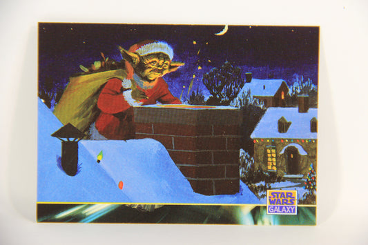 Star Wars Galaxy 1994 Topps Trading Card #148 Santa Yoda Artwork ENG L019588