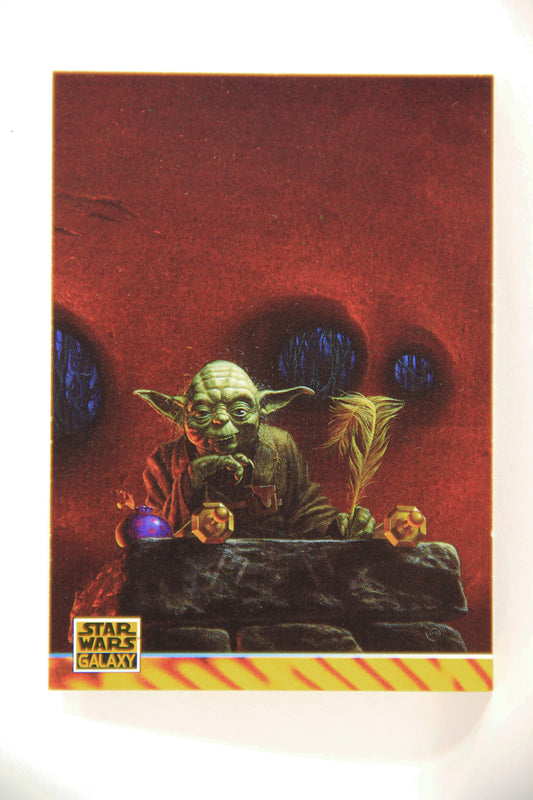 Star Wars Galaxy 1994 Topps Trading Card #168 Yoda Jedi Master Artwork ENG L019595