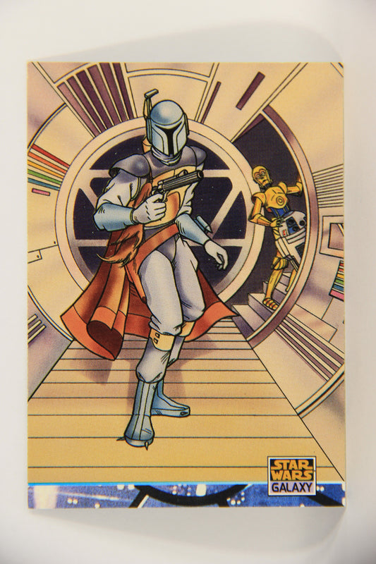 Star Wars Galaxy 1994 Topps Card #199 Boba Fett Droids Cartoon Artwork ENG L019610