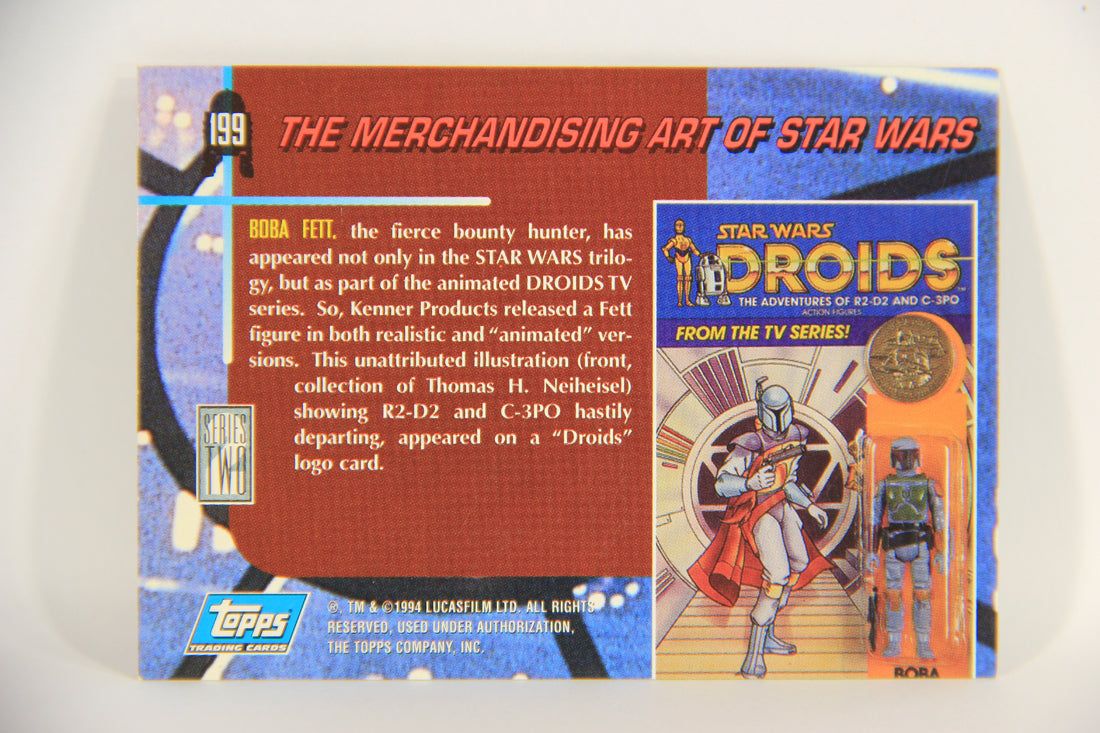 Star Wars Galaxy 1994 Topps Card #199 Boba Fett Droids Cartoon Artwork ENG L019610