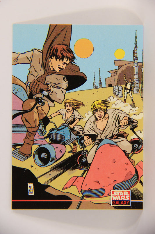 Star Wars Galaxy 1994 Topps Trading Card #205 Luke On Tatooine Artwork ENG L019614