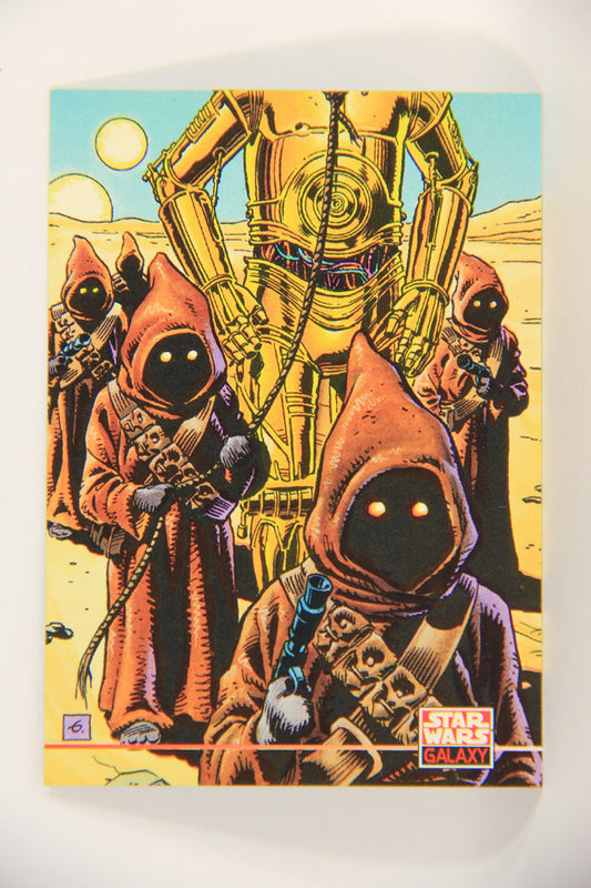 Star Wars Galaxy 1994 Topps Trading Card #228 Jawas Lead C-3PO Artwork ENG L019622