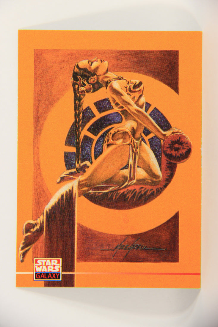 Star Wars Galaxy 1994 Topps Card #229 Princess Leia Slave Artwork ENG L019623