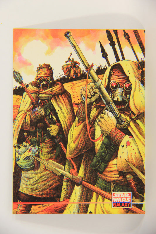 Star Wars Galaxy 1994 Topps Trading Card #271 Tusken Raiders Artwork ENG L019636