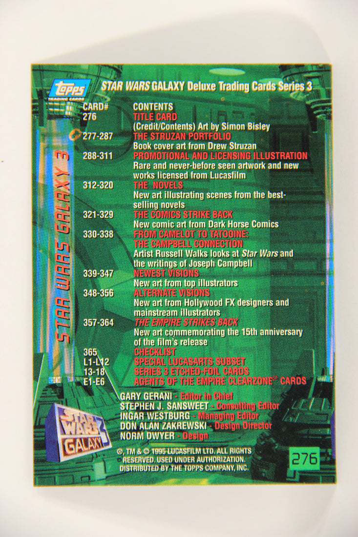 Star Wars Galaxy 1995 Topps Trading Card #276 Title Card - Artwork Jabba - Fett L019638